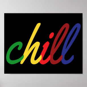Teen Girl Chill Retro Colours Poster
