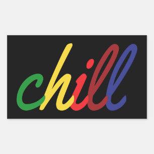 Teen Girl Chill Retro Colours Rectangular Sticker