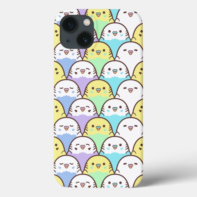 Teen Girl Cute Budgie Face Cartoon Pattern Case-Mate iPhone Case (Back)