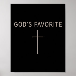 Teen Girl God's Favorite Christian Minimalist Todd Poster