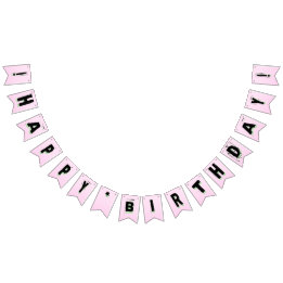 Teen Girl Pink Punk Lettering Kids Birthday Bunting