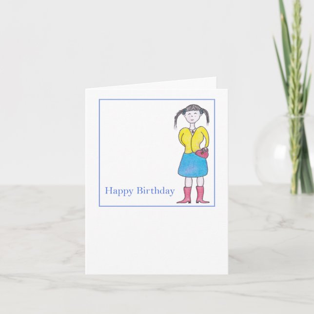 Teen girl smart Birthday Card (Front)