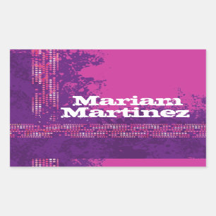 Teen girl sports name purple pink id label sticker
