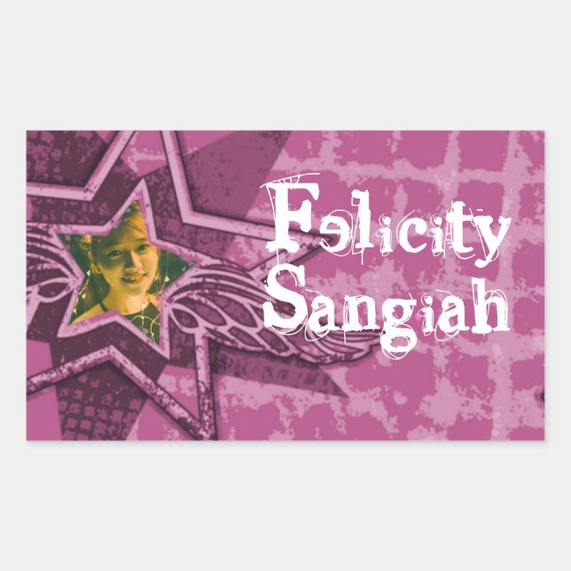 Teen girls named dark pink id label sticker (Front)