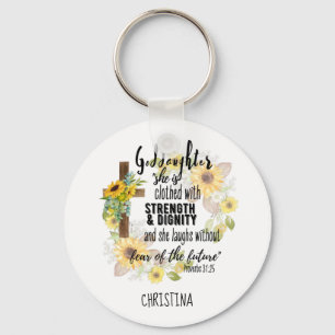 Teen Goddaughter Gift - Personalised Proverb Quote Key Ring