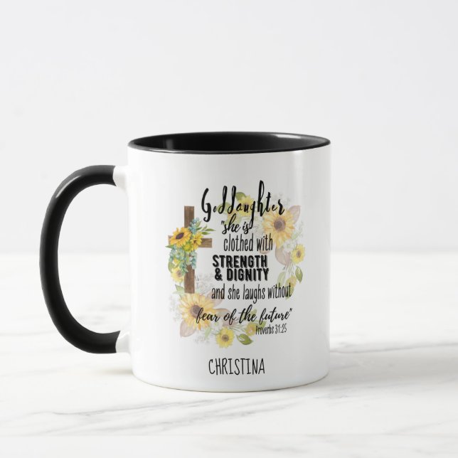 Teen Goddaughter Gift - Personalised Proverb Quote Mug (Left)