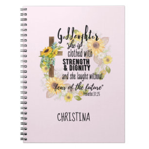 Teen Goddaughter Gift - Personalised Proverb Quote Notebook