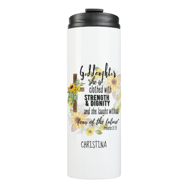 Teen Goddaughter Gift - Personalised Proverb Quote Thermal Tumbler (Front)