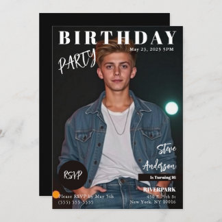 Teen Magazine Cover Birthday Invitation