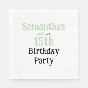 Teen Nonchalant Birthday Party Invitation Napkin