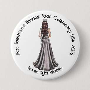 Teen Pageant Button - Contestant Support Pin