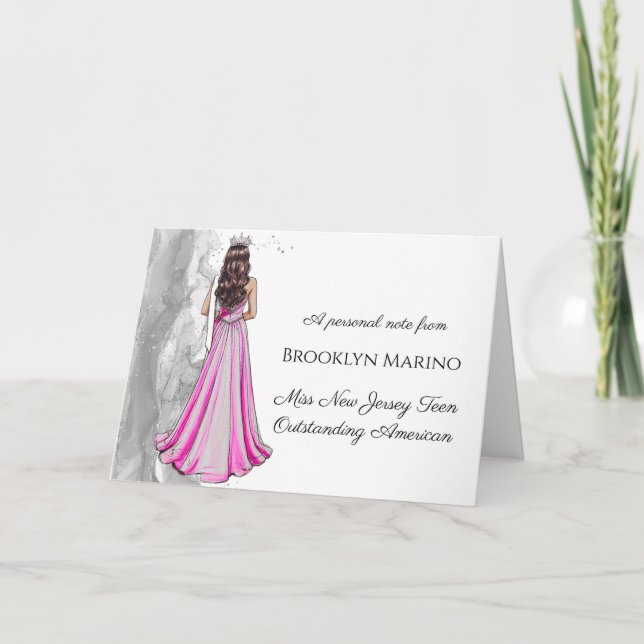 Teen Pageant Note Cards Contestant Portrait Card (Front)