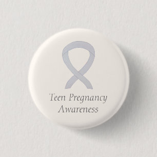 Teen Pregnancy Awareness White Ribbon Custom Pin