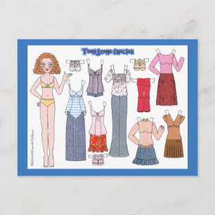 Teen Scene Chelsea Paper Doll Postcard
