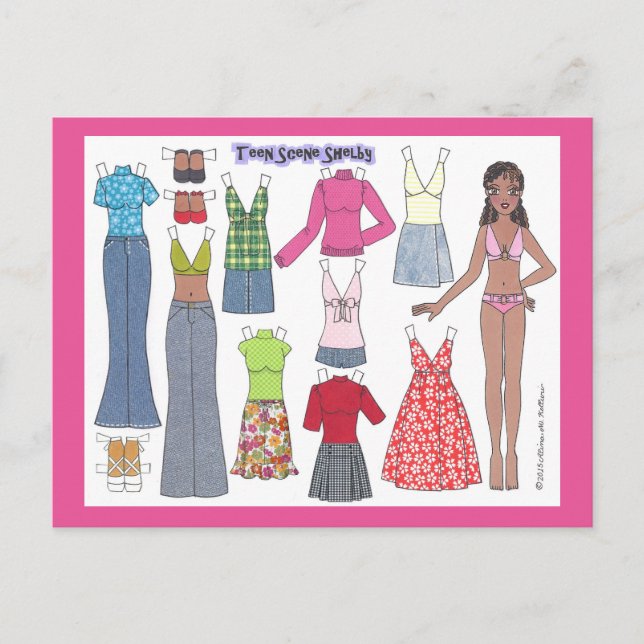 Teen Scene Shelby Paper Doll Postcard (Front)