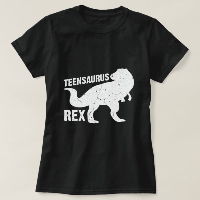 Teen Teensaurus Rex Dinosaur Paleontologist Dino L T-Shirt (Design Front)