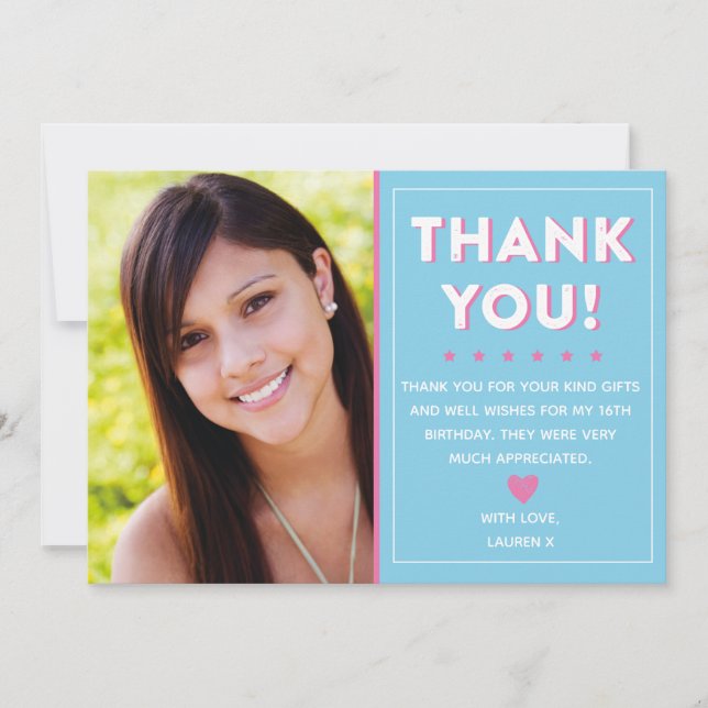 Teen Thank You Card, Adult Thank You Card (Front)