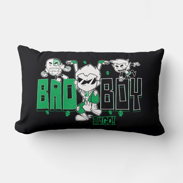 Teen Titans Go! | "Bad Boy" Robin, Cyborg, & BB Lumbar Cushion (Front)