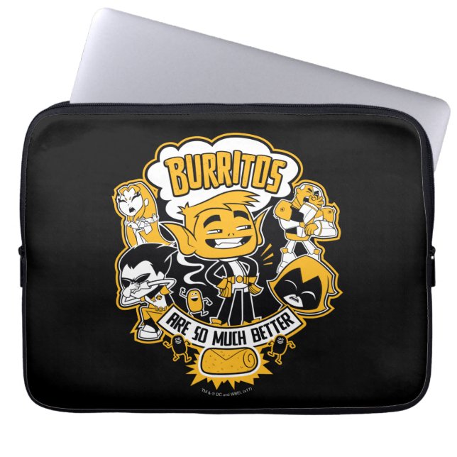 Teen Titans Go! | Beast Boy "Burritos Are Better" Laptop Sleeve (Front)
