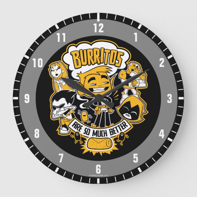 Teen Titans Go! | Beast Boy "Burritos Are Better" Large Clock (Front)