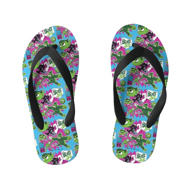 Teen Titans Go! | Beast Boy Shapeshifts Kid's Flip Flops (Footbed)