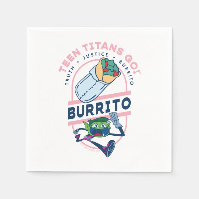 Teen Titans Go! Beast Boy "Truth Justice Burrito" Napkin (Front)