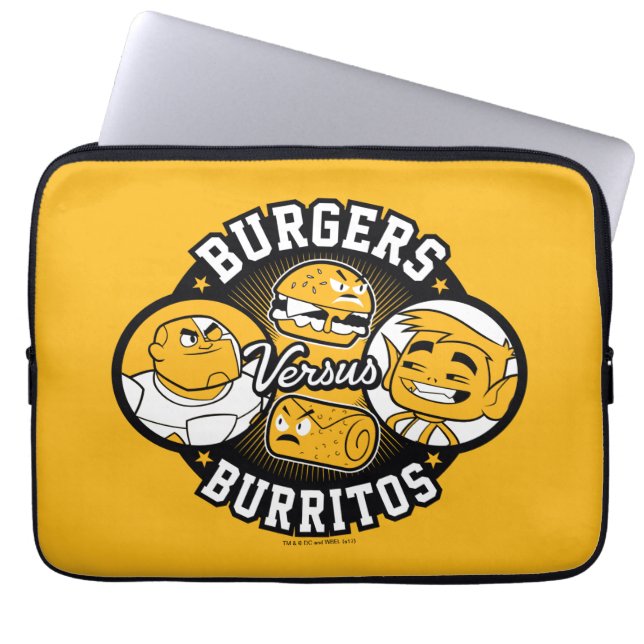 Teen Titans Go! | Burgers Versus Burritos Laptop Sleeve (Front)