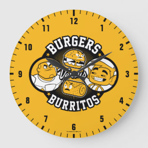 Teen Titans Go!   Burgers Versus Burritos Large Clock