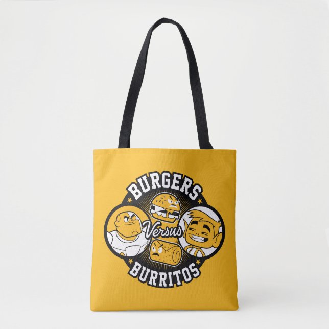 Teen Titans Go! | Burgers Versus Burritos Tote Bag (Front)