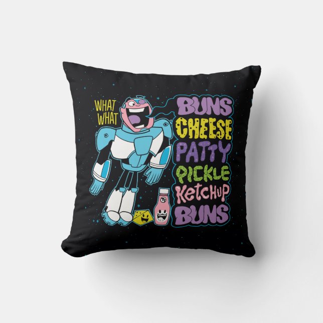 Teen Titans Go! | Cyborg Burger Rap Cushion (Front)