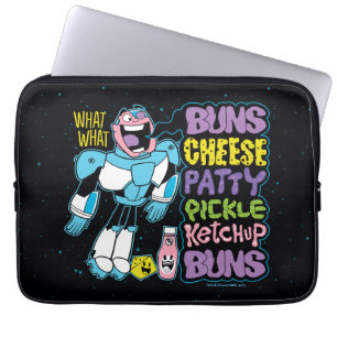 Teen Titans Go! Cyborg Burger Rap Laptop Sleeve