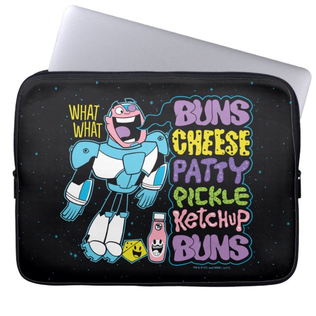 Teen Titans Go! | Cyborg Burger Rap Laptop Sleeve (Front)