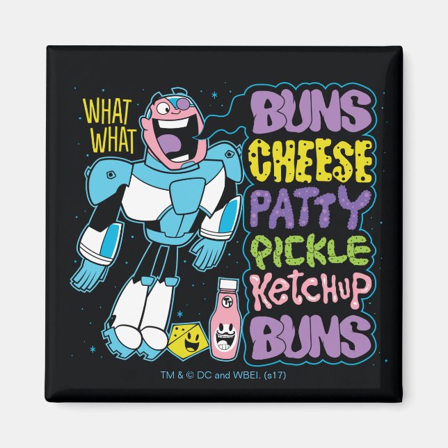 Teen Titans Go! | Cyborg Burger Rap Magnet (Front)
