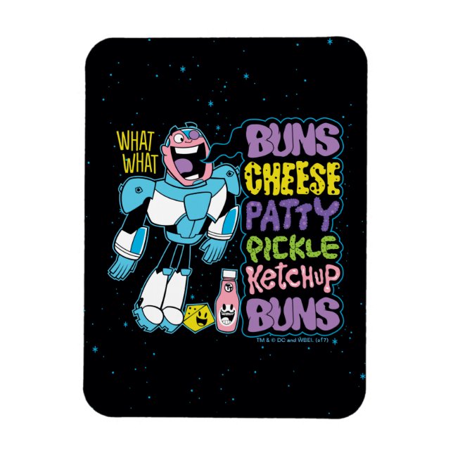 Teen Titans Go! | Cyborg Burger Rap Magnet (Vertical)