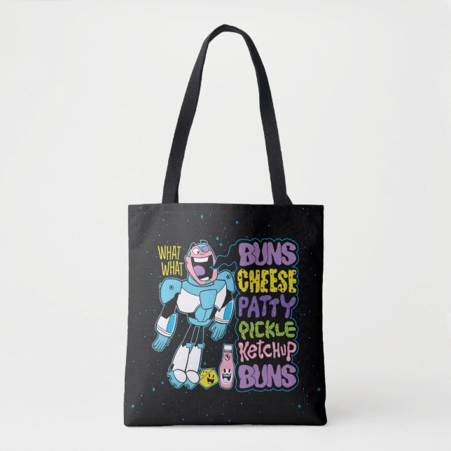Teen Titans Go! | Cyborg Burger Rap Tote Bag (Front)