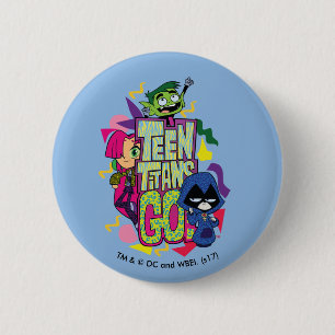 Teen Titans Go!   "Girls Girls" Animal Print Logo 6 Cm Round Badge