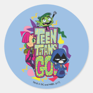 Teen Titans Go!   "Girls Girls" Animal Print Logo Classic Round Sticker