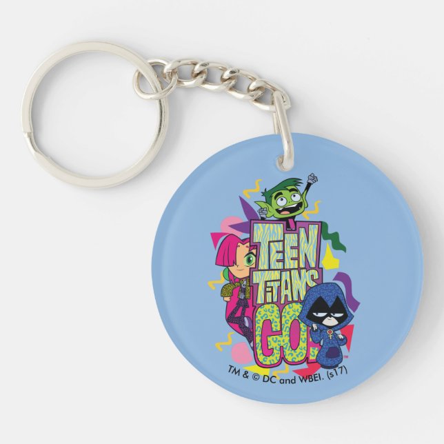 Teen Titans Go! | "Girls Girls" Animal Print Logo Key Ring (Front)