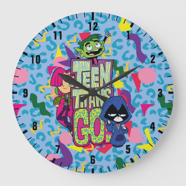 Teen Titans Go! | "Girls Girls" Animal Print Logo Large Clock (Front)