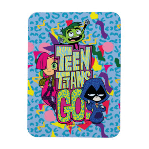 Teen Titans Go!   "Girls Girls" Animal Print Logo Magnet