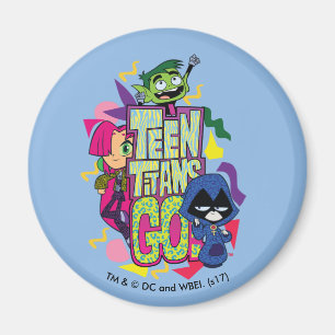 Teen Titans Go!   "Girls Girls" Animal Print Logo Magnet