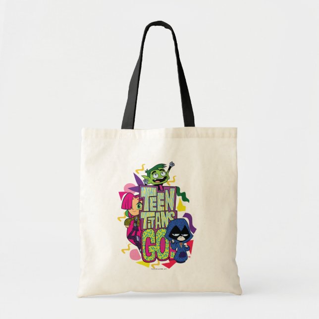 Teen Titans Go! | "Girls Girls" Animal Print Logo Tote Bag (Front)
