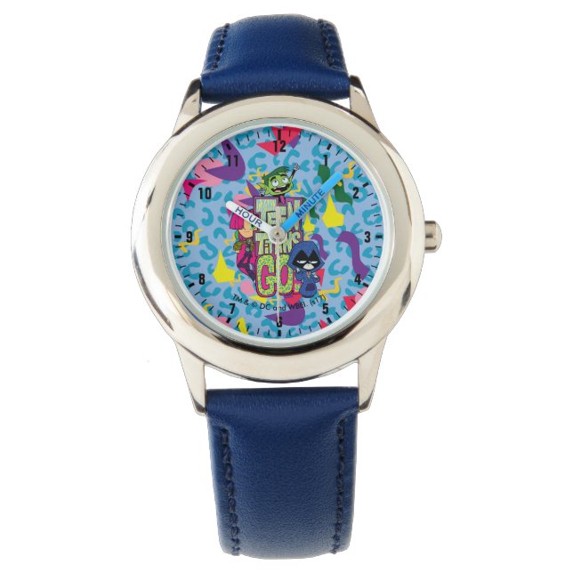 Teen Titans Go! | "Girls Girls" Animal Print Logo Watch (Front)