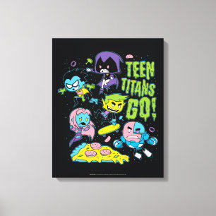 Teen Titans Go!   Gnarly 90's Pizza Graphic Canvas Print