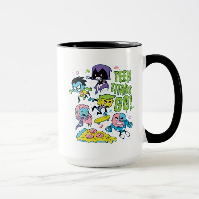 Teen Titans Go! | Gnarly 90's Pizza Graphic Mug (Right)