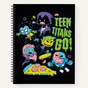 Teen Titans Go!   Gnarly 90's Pizza Graphic Notebook