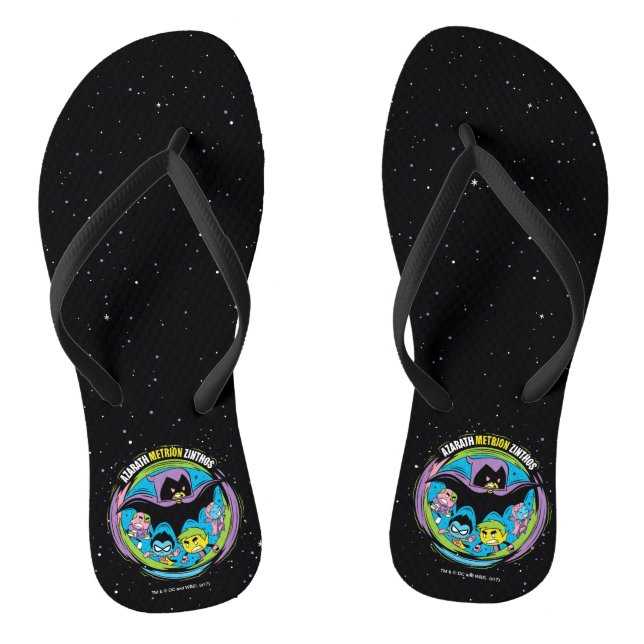Teen Titans Go! | Raven "Azarath Metrion Zinthos" Flip Flops (Footbed)