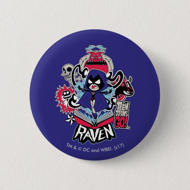 Teen Titans Go! | Raven Demonic Powers Graphic 6 Cm Round Badge (Front)