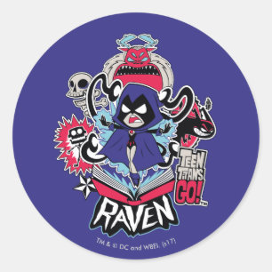 Teen Titans Go!   Raven Demonic Powers Graphic Classic Round Sticker