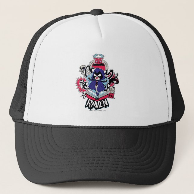 Teen Titans Go! | Raven Demonic Powers Graphic Trucker Hat (Front)